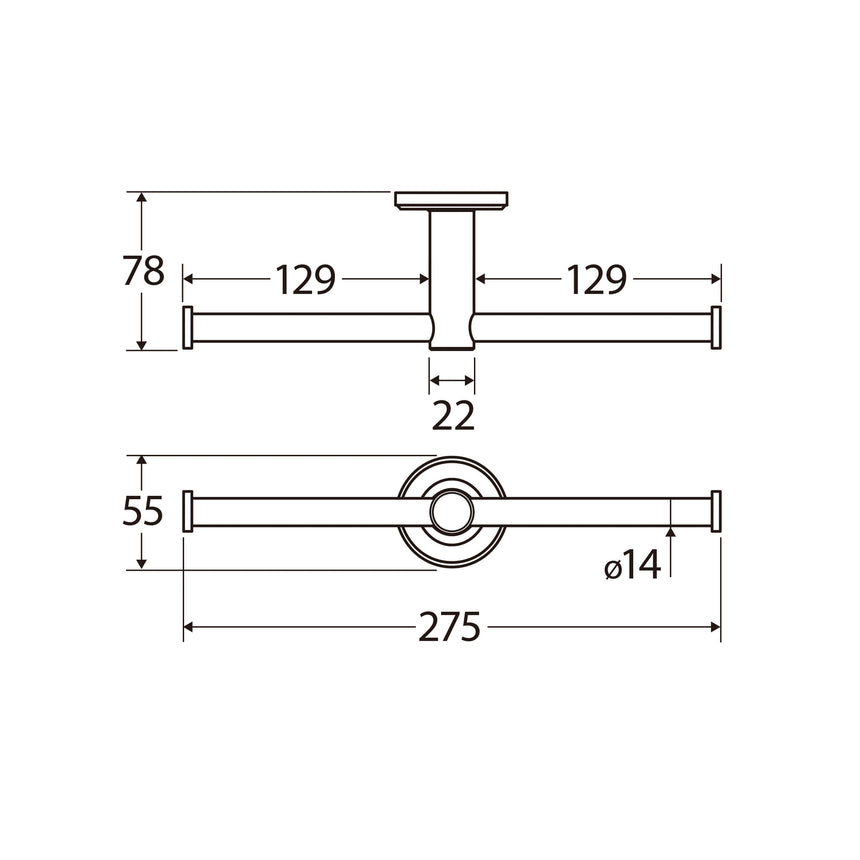 Axle Double Roll Holder Gun Metal Bathroom Accessories Fienza