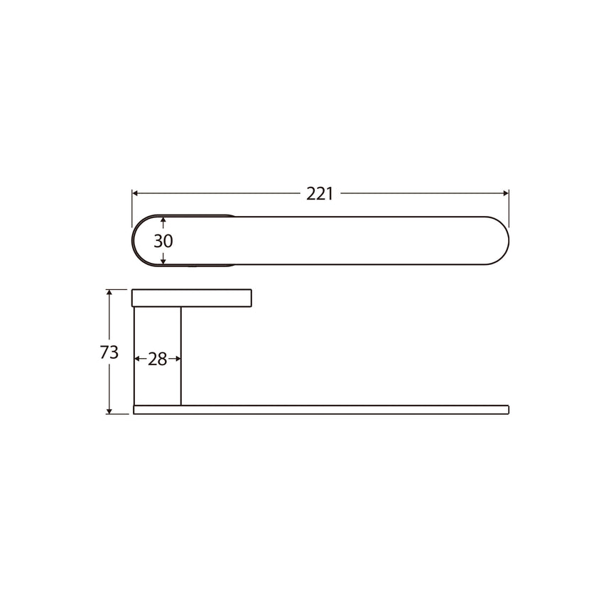 Empire Slim Hand Towel Holder SS304 Brushed Copper Bathroom Accessories Fienza