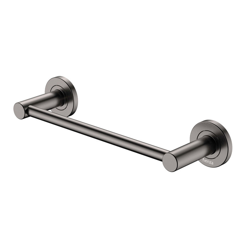 Kaya Single Hand Towel Rail 300mm Gun Metal Bathroom Accessories Fienza Default Title