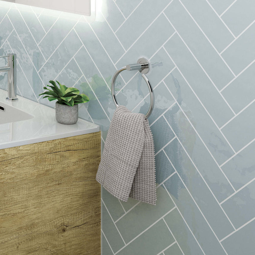 Kaya Towel Ring Chrome Bathroom Accessories Fienza