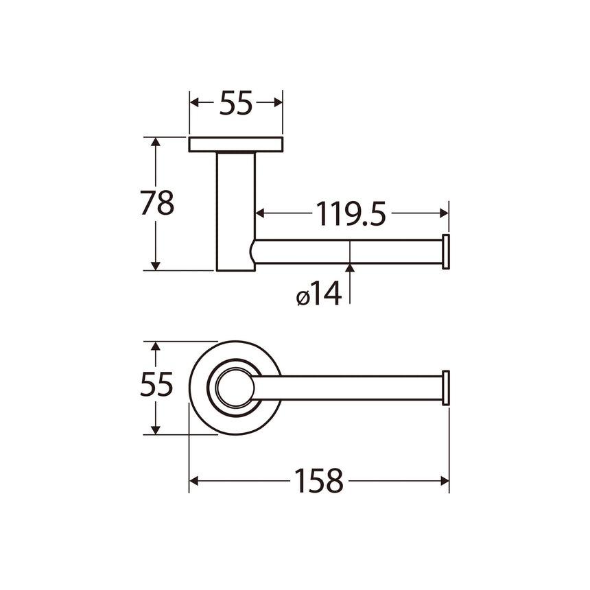 Kaya Roll Holder Urban Brass Bathroom Accessories Fienza