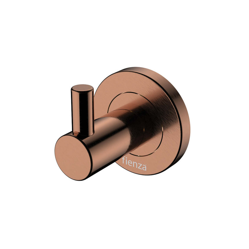 Kaya Single Robe Hook Brushed Copper Bathroom Accessories Fienza Default Title