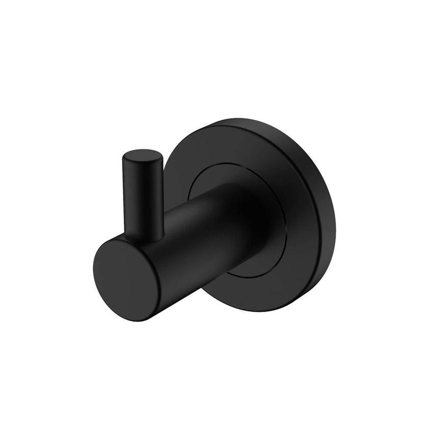 Kaya Single Robe Hook Matte Black Bathroom Accessories Fienza Default Title