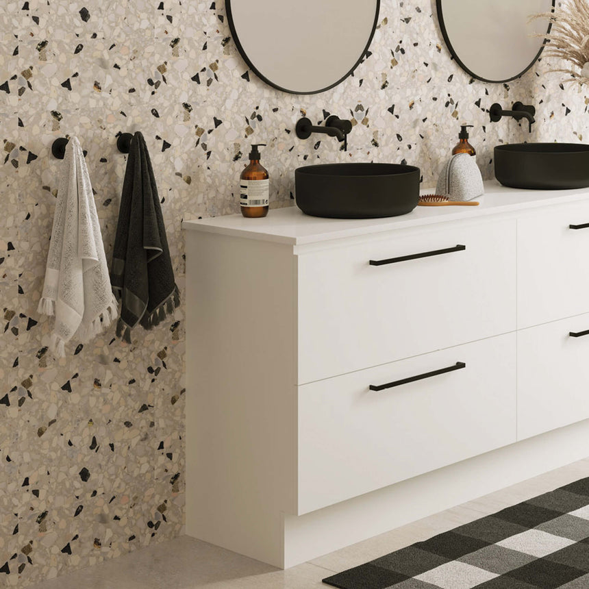 Kaya Single Robe Hook Matte Black Bathroom Accessories Fienza