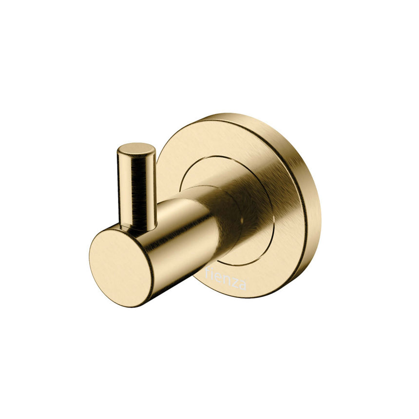 Kaya Single Robe Hook Urban Brass Bathroom Accessories Fienza Default Title