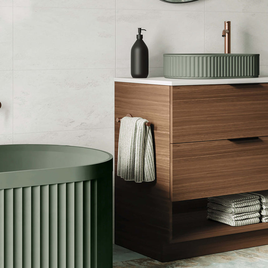 Kaya Dual Purpose Towel Rail /Roll Holder Brushed Copper Bathroom Accessories Fienza