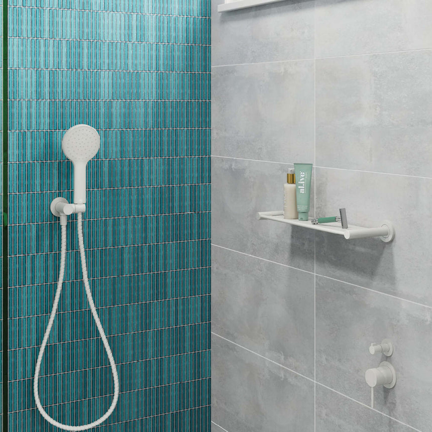 Kaya Shower Shelf Matte White Bathroom Accessories Fienza