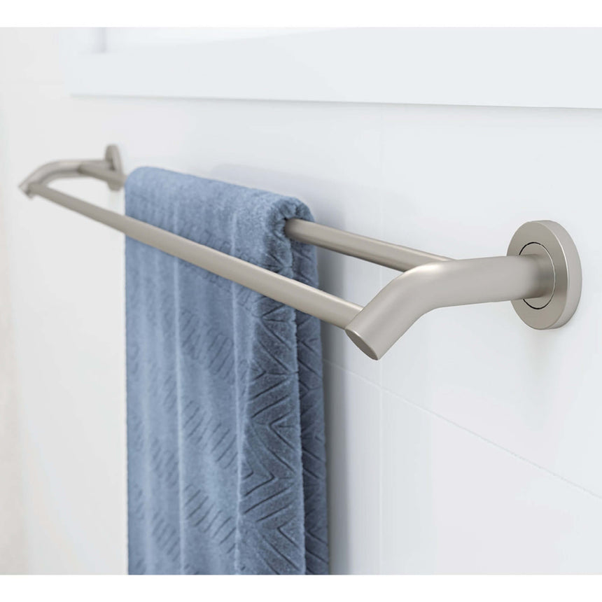 Kaya Double Towel Rail 900mm Brushed Nickel Bathroom Accessories Fienza