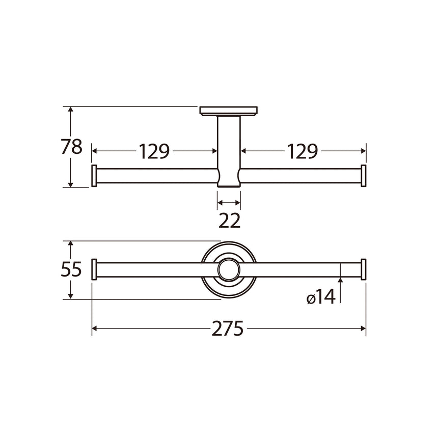 Kaya Double Roll Holder Matte Black Bathroom Accessories Fienza