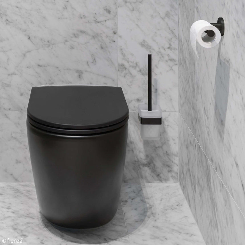 Koko Toilet Brush And Holder Matte Black Bathroom Accessories Fienza