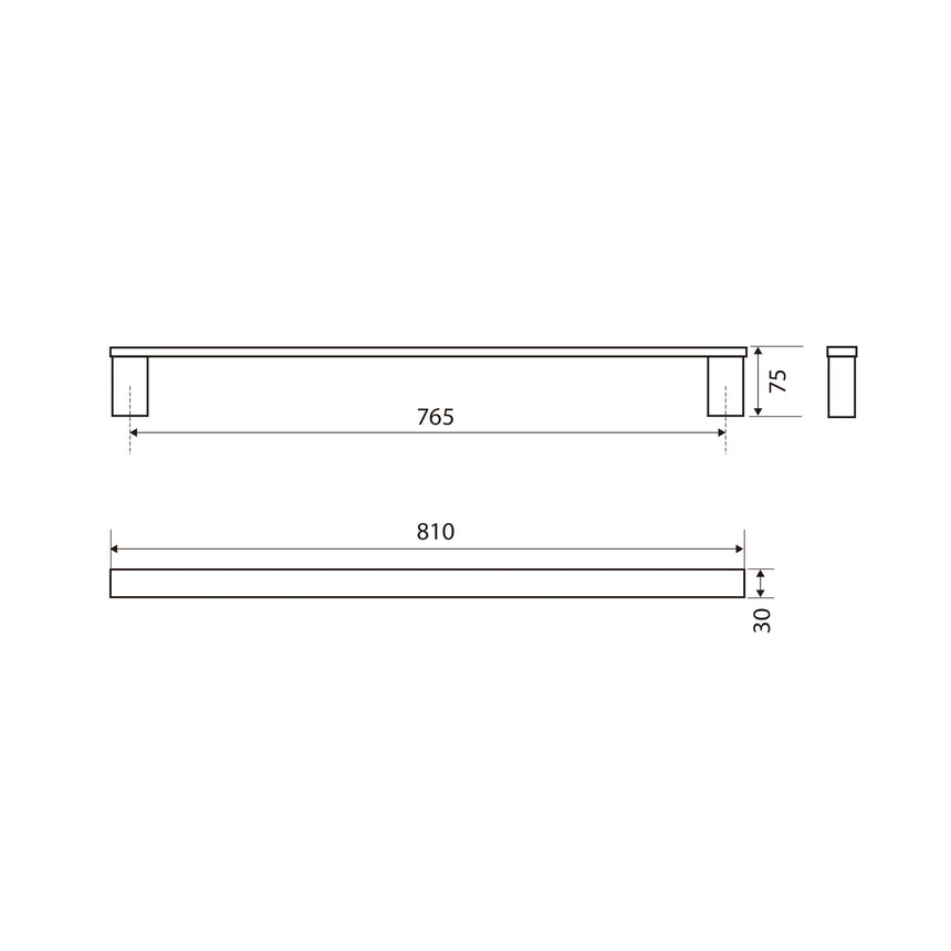 Koko Single Towel Rail 810mm Chrome Bathroom Accessories Fienza