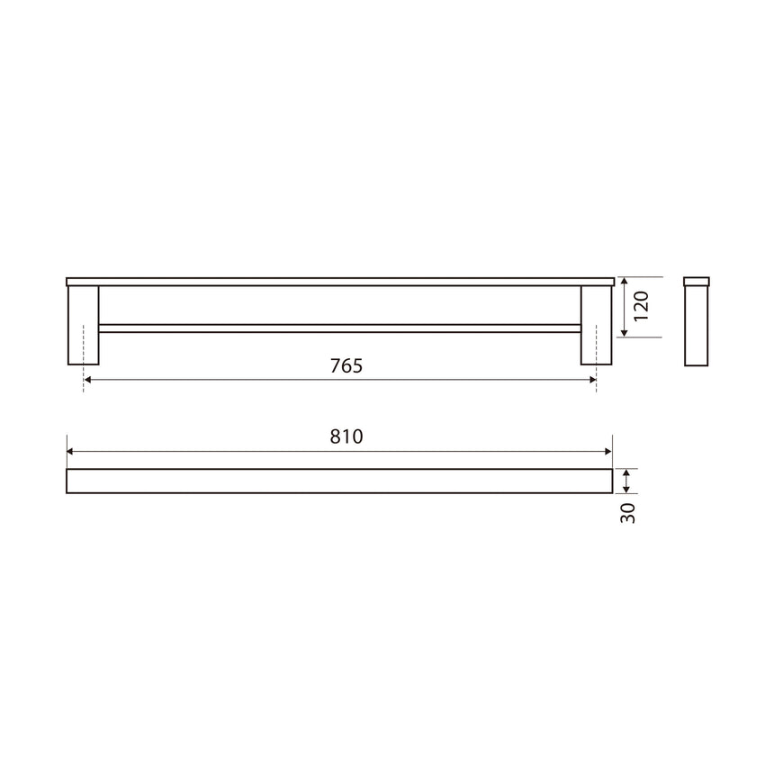 Koko Double Towel Rail 810mm Chrome Bathroom Accessories Fienza