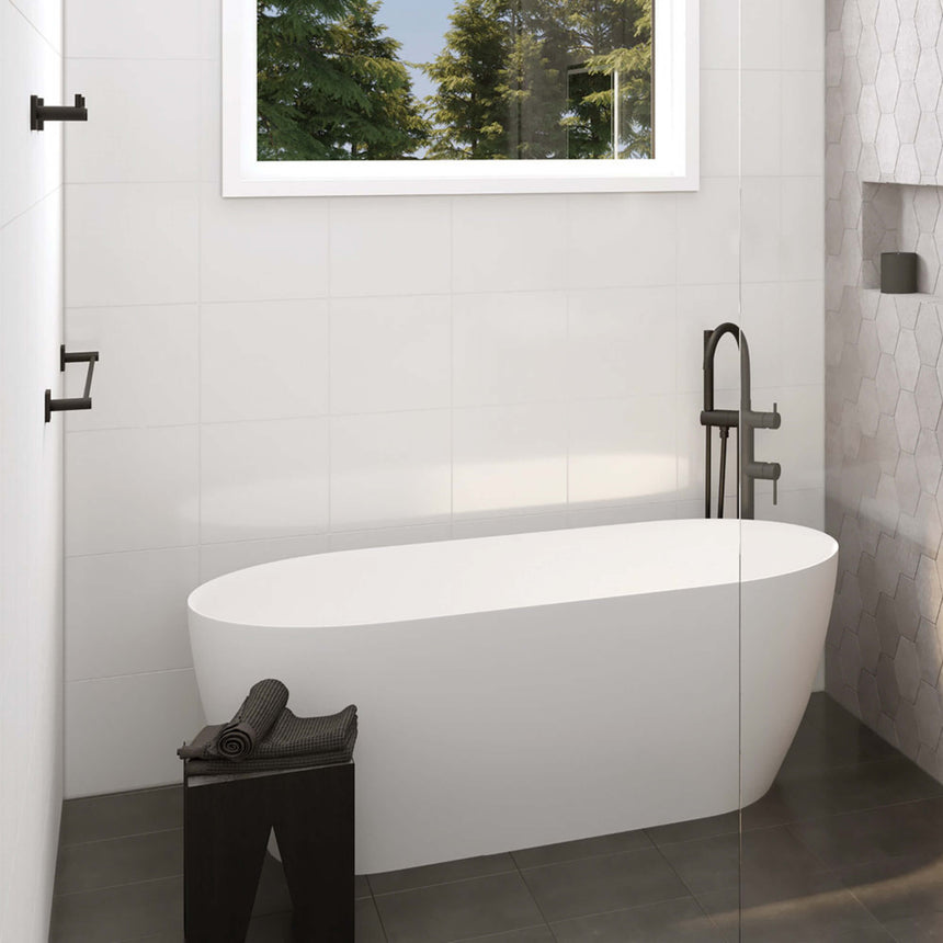 Sansa Single Towel Rail 900mm Matte Black Bathroom Accessories Fienza