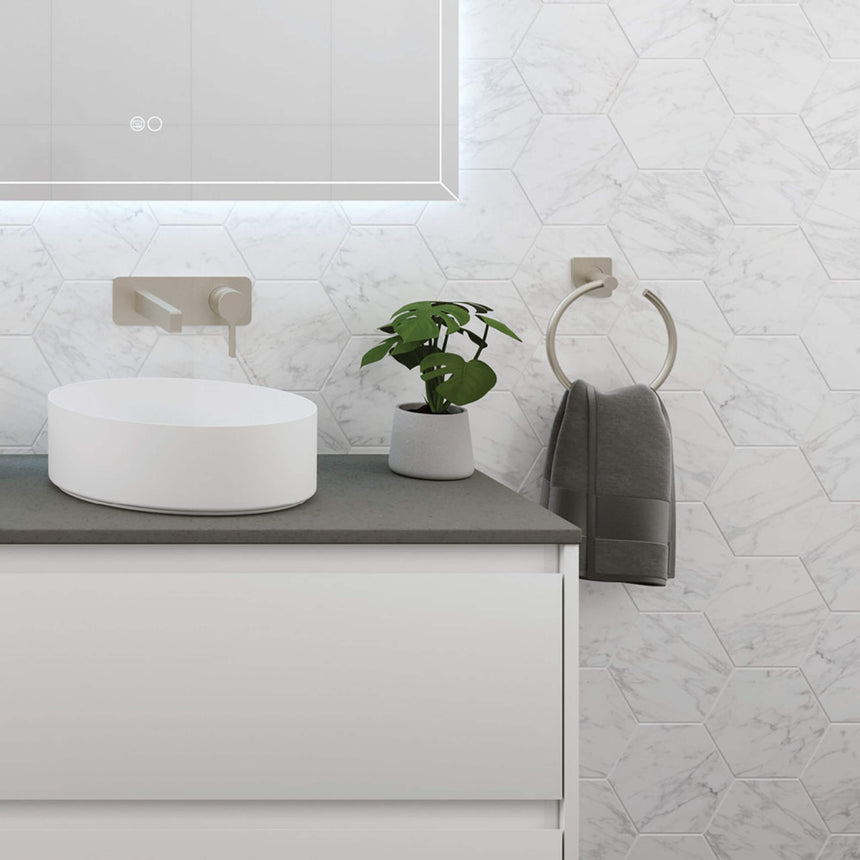 Sansa Towel Ring Brushed Nickel Bathroom Accessories Fienza