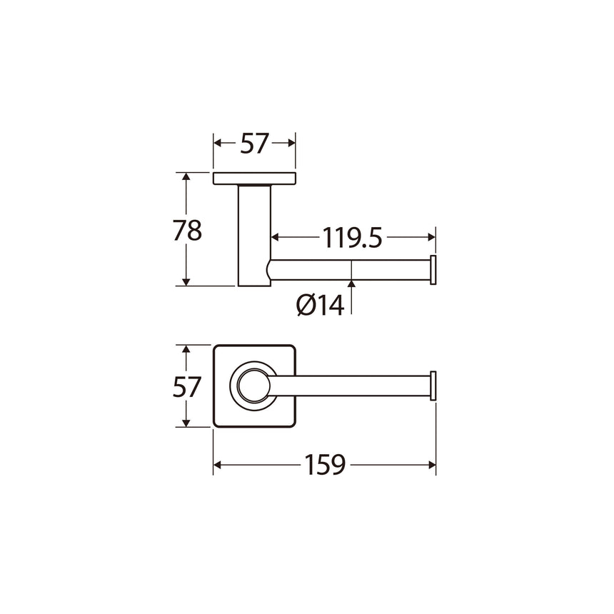 Sansa Roll Holder Matte Black Bathroom Accessories Fienza