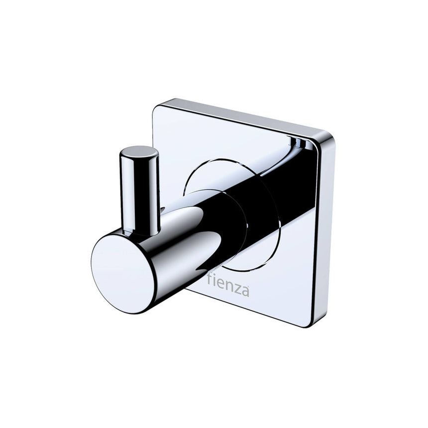 Sansa Single Robe Hook Chrome Bathroom Accessories Fienza Default Title