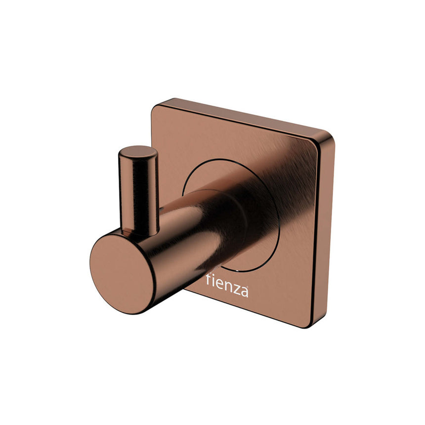 Sansa Single Robe Hook Brushed Copper Bathroom Accessories Fienza Default Title