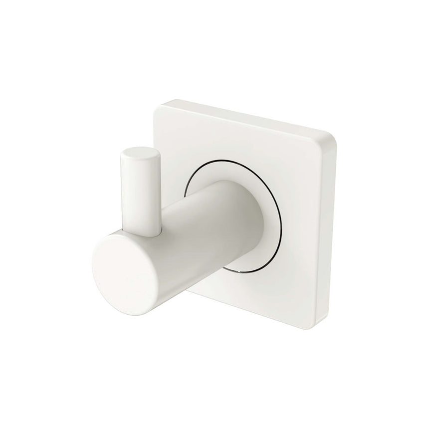 Sansa Single Robe Hook Matte White Bathroom Accessories Fienza Default Title