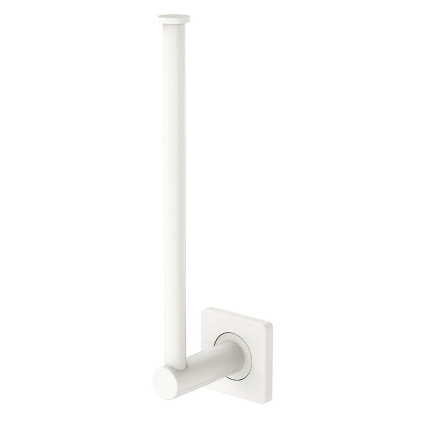 Sansa Dual Purpose Towel Rail /Roll Holder Matte White Bathroom Accessories Fienza