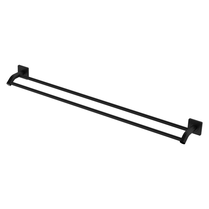 Sansa Double Towel Rail 900mm Matte Black Bathroom Accessories Fienza Default Title