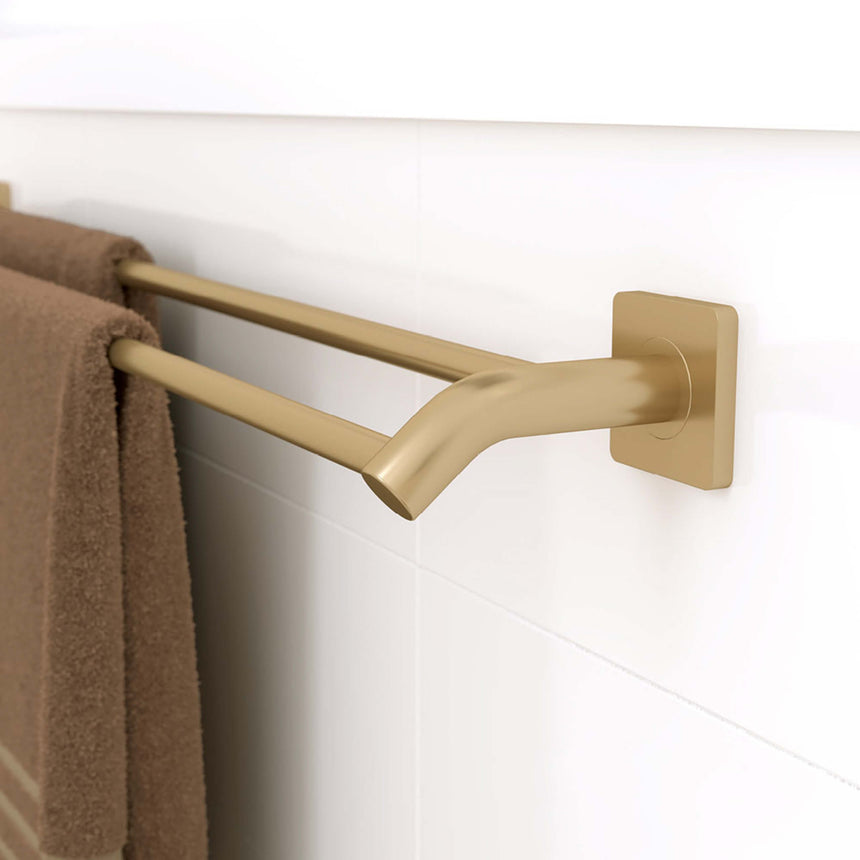 Sansa Double Towel Rail 900mm Urban Brass Bathroom Accessories Fienza