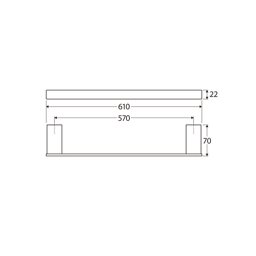 Tono 610 Single Towel Rail Chrome Bathroom Accessories Fienza