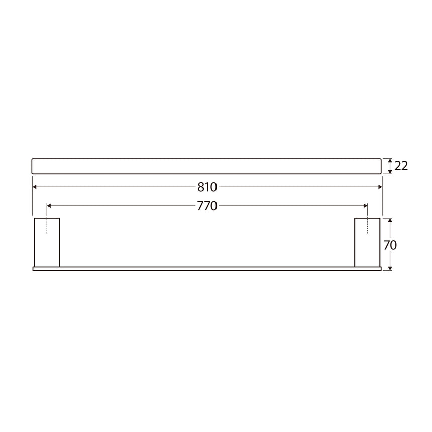 Tono 810 Single Towel Rail Brushed Nickel Bathroom Accessories Fienza