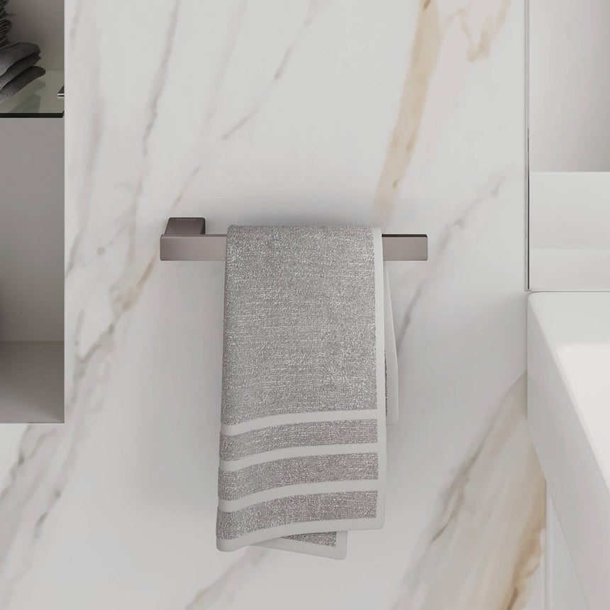 Tono Hand Towel Holder 250mm Gun Metal Bathroom Accessories Fienza