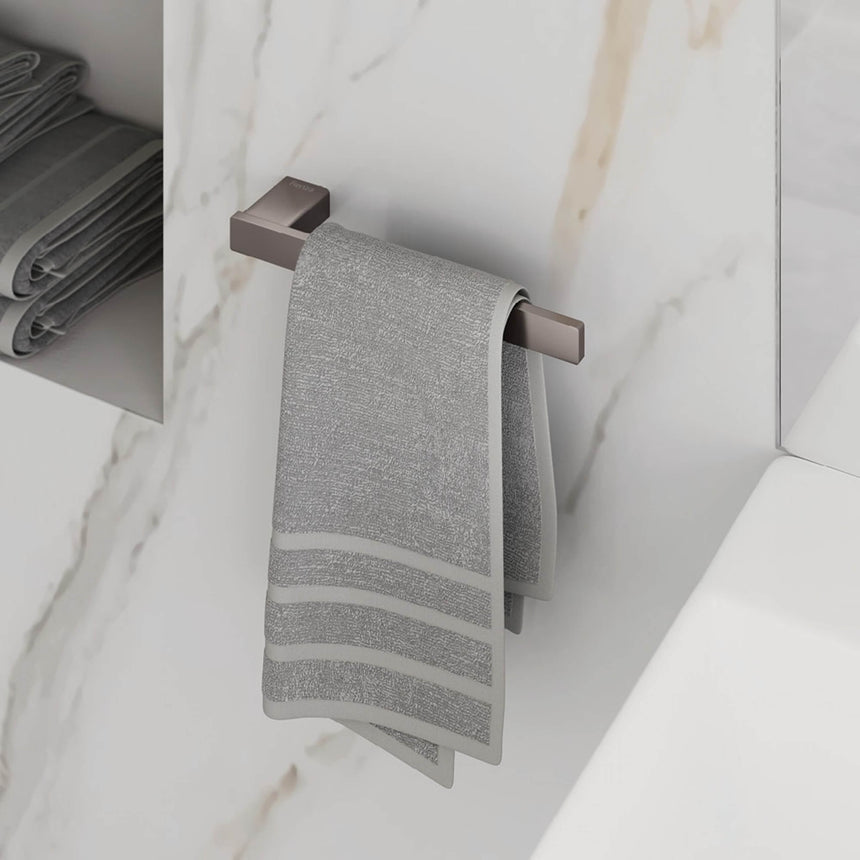 Tono Hand Towel Holder 250mm Gun Metal Bathroom Accessories Fienza