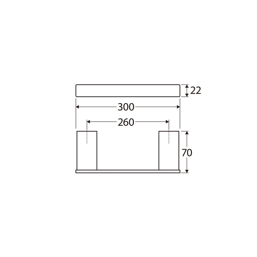 Tono Single Hand Towel Rail 300mm Ss Urban Brass Bathroom Accessories Fienza