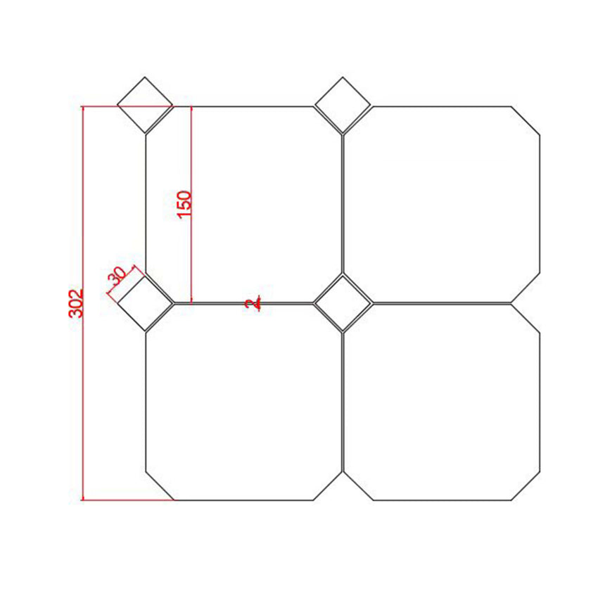 Natural Marble Mosaic Octagon 150x150 Carrara Honed with Nero Marquina Dot Marble Mosaic Tilemall
