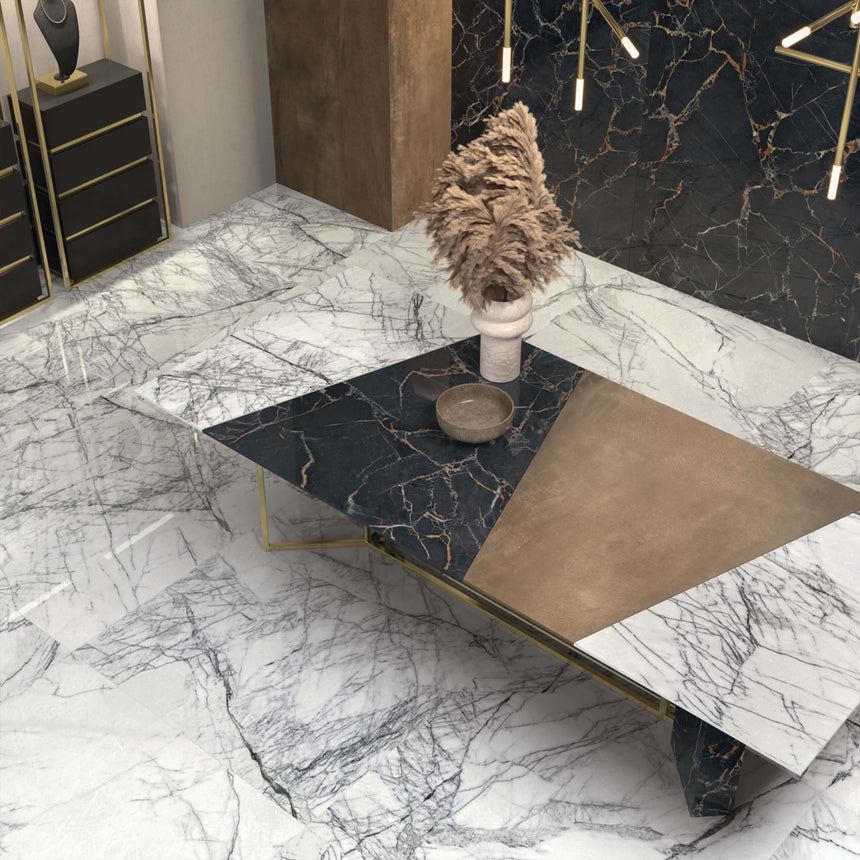 Sensi Signoria 1200x1200 Natural Lilac Grey Marble Look Tiles Tilemall