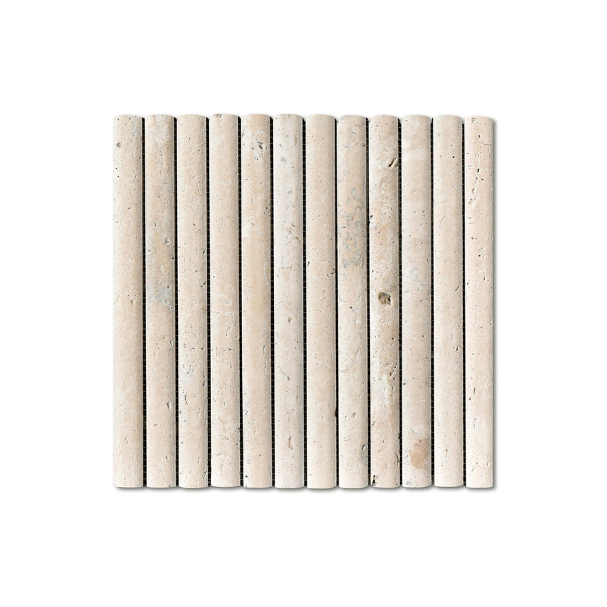 Natural Marble Mosaic 3D Fluted 23x300 Travertine Classico Honed Marble Mosaic Tilemall Default Title