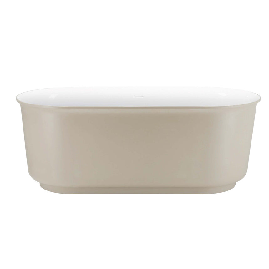 BelBagno Bath berg 1700mm freestanding bathtub by Tilemall, front view showing soft sand finish and white interior