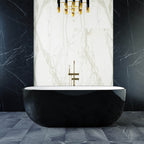 BelBagno Sapphire Black Freestanding Bath 1650mm Semi Gloss Black