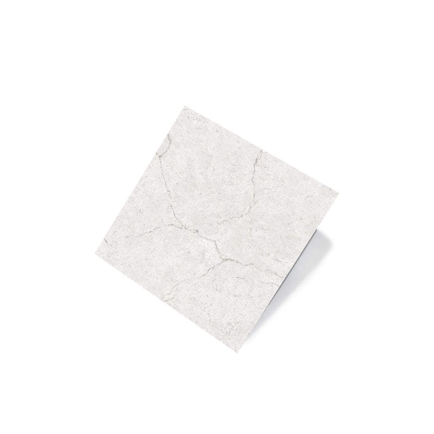 Crema Marfil 300x300mm matt bianco marble-look porcelain tile by Tilemall with grey veining
