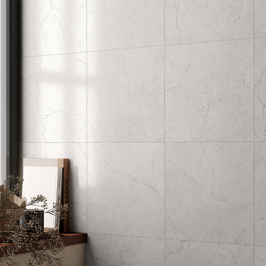 Crema Marfil 300x300 Silk Tec Bianco Marble Look Tiles Tilemall