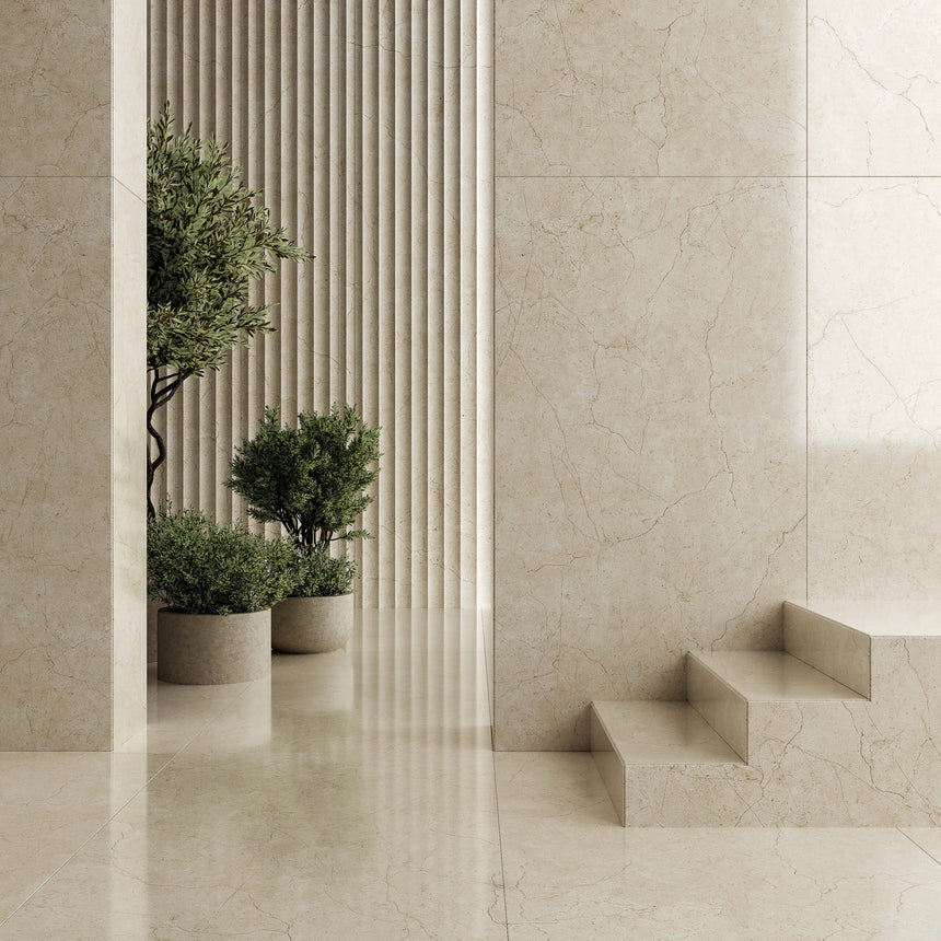 Crema Marfil 1200x600 Silk Tec Ivoy Marble Look Tiles Tilemall