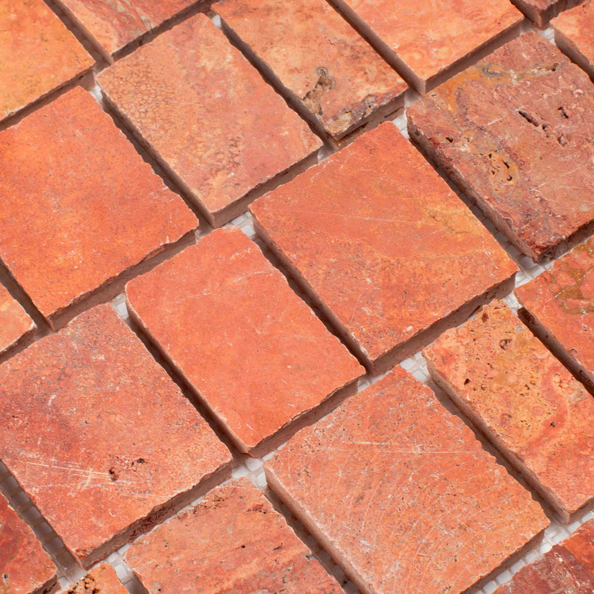Marble Mosaic Scarpa Varies Honed Red Travertine