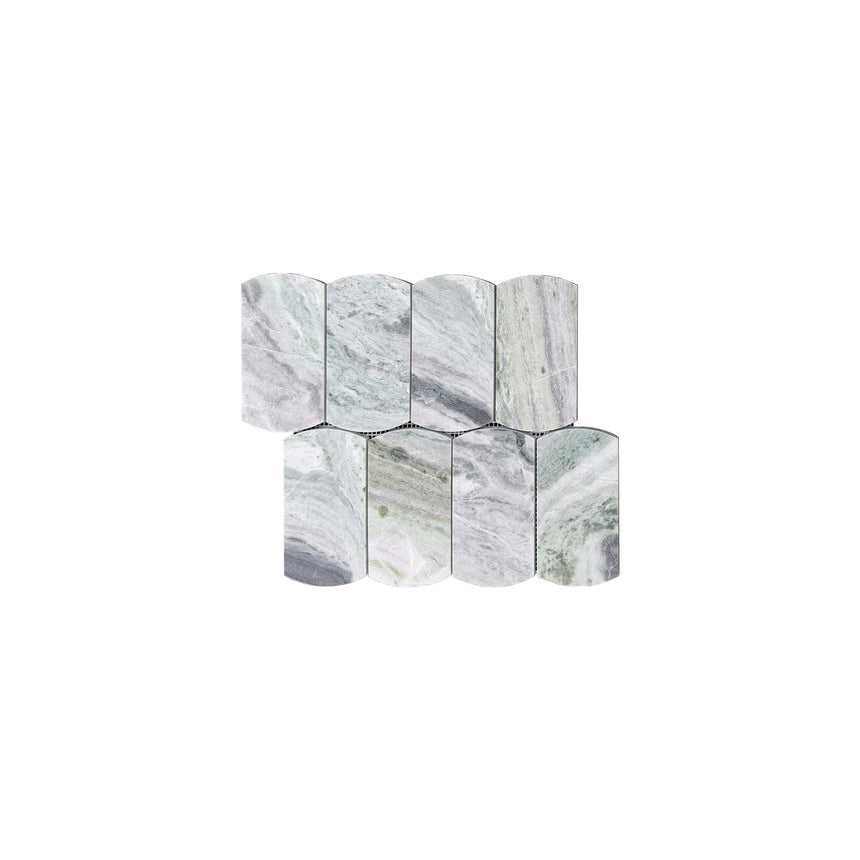 Natural Marble Mosaic Arco 306x297 Green Jade Honed Marble Mosaic Tilemall