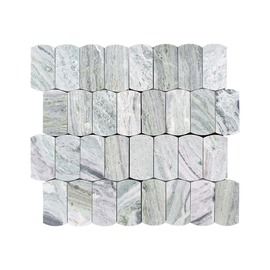 Natural Marble Mosaic Arco 306x297 Green Jade Honed Marble Mosaic Tilemall