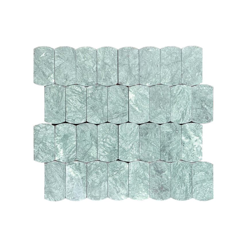 Natural Marble Mosaic Arco 306x297 Indian Green Honed Marble Mosaic Tilemall