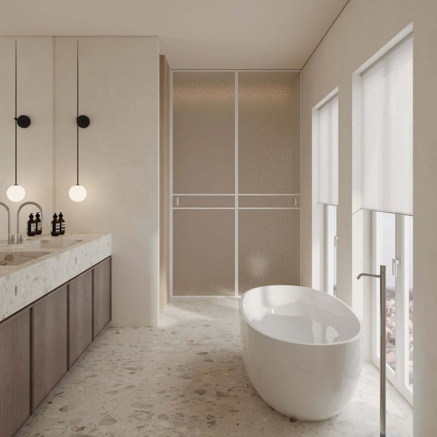 Sassi 1200x600 Matt White Terrazzo Look Rectified Terrazzo Look Tiles Tilemall