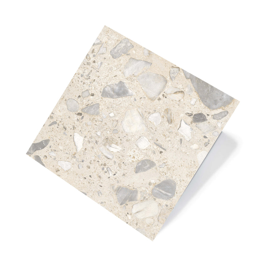 Sassi 600x600 Matt Ivory Terrazzo Look Rectified Terrazzo Look Tiles Tilemall