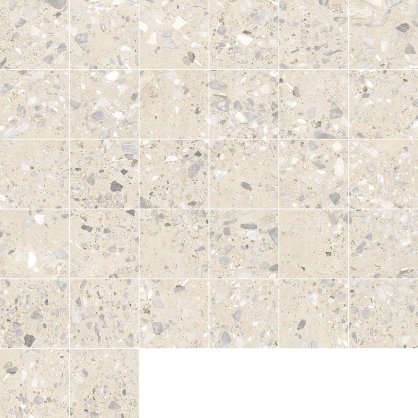 Sassi 600x600 Matt Ivory Terrazzo Look Rectified Terrazzo Look Tiles Tilemall