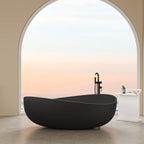 Waverton Solid Surface Bath Overflow 1800mm Matt Black