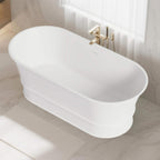 Harold Solid Surface Stone Bath Overflow 1700mm Matt White