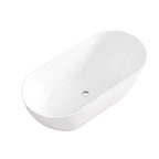 Ellips Slim Acrylic Freestanding bath None Overflow 1700mm Gloss White