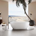 Ellips Slim Acrylic Freestanding bath Overflow 1700mm Gloss White
