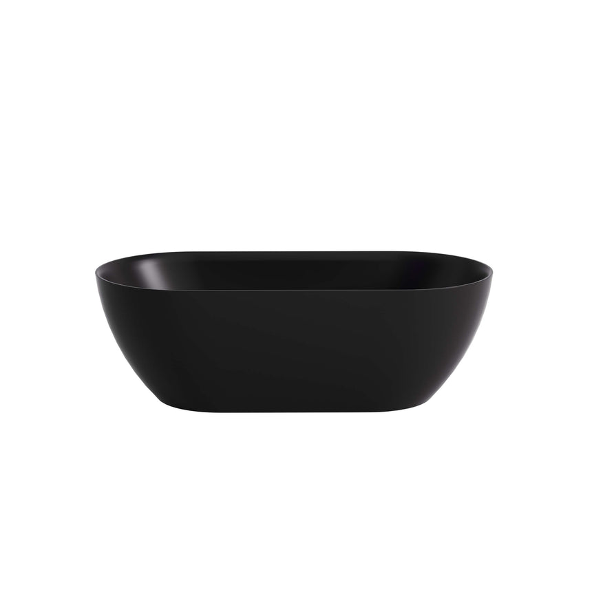 Lukka Freestanding bath ellips Slim freestanding acrylic bathtub by Tilemall, matte black, 1530mm, oval shape